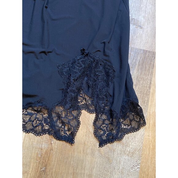 Y2K Victorias Secret Black Lace Chemise‎ Slip Nightgown S Adjustable Straps - Picture 3 of 7